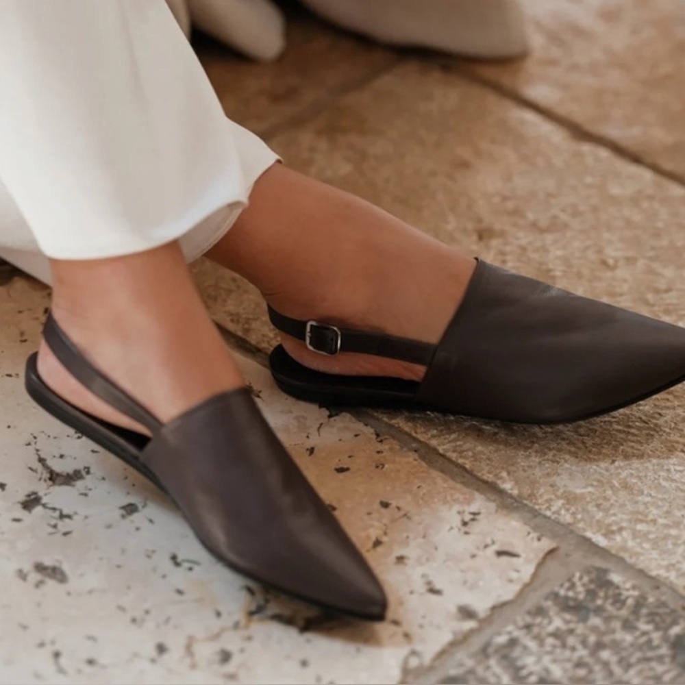 Jenni Kayne Brown Leather Mules